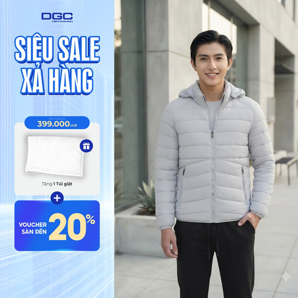 Áo phao siêu nhẹ 3 lớp DGC vải nylon với tính năng chống thấm nước - WAJKBA04M