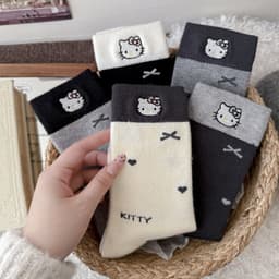 [Freesize] Tất Nữ Cổ Cao Họa Tiết Mèo Hoạt Hình Thắt Nơ Dễ Thương T988 7