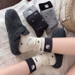[Freesize] Tất Nữ Cổ Cao Họa Tiết Mèo Hoạt Hình Thắt Nơ Dễ Thương T988 3