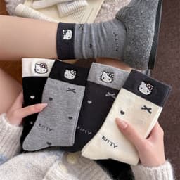 [Freesize] Tất Nữ Cổ Cao Họa Tiết Mèo Hoạt Hình Thắt Nơ Dễ Thương T988 8