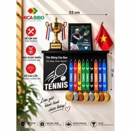 Kệ Treo Huy Chương & Cúp Thể Thao: Pickleball, Cầu Lông, Bóng Đá, Bơi - In Tên Cá Nhân Hóa  6