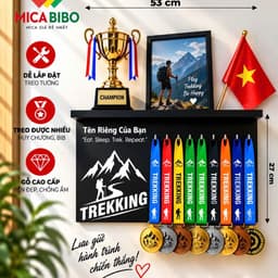 Kệ Treo Huy Chương & Cúp Thể Thao: Pickleball, Cầu Lông, Bóng Đá, Bơi - In Tên Cá Nhân Hóa  4