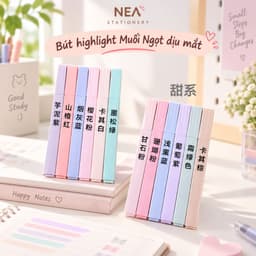 Bút highlight Muối Ngọt dịu mắt — đánh dấu bài aesthetic sáng tạo 2