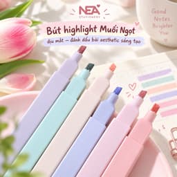 Bút highlight Muối Ngọt dịu mắt — đánh dấu bài aesthetic sáng tạo 4