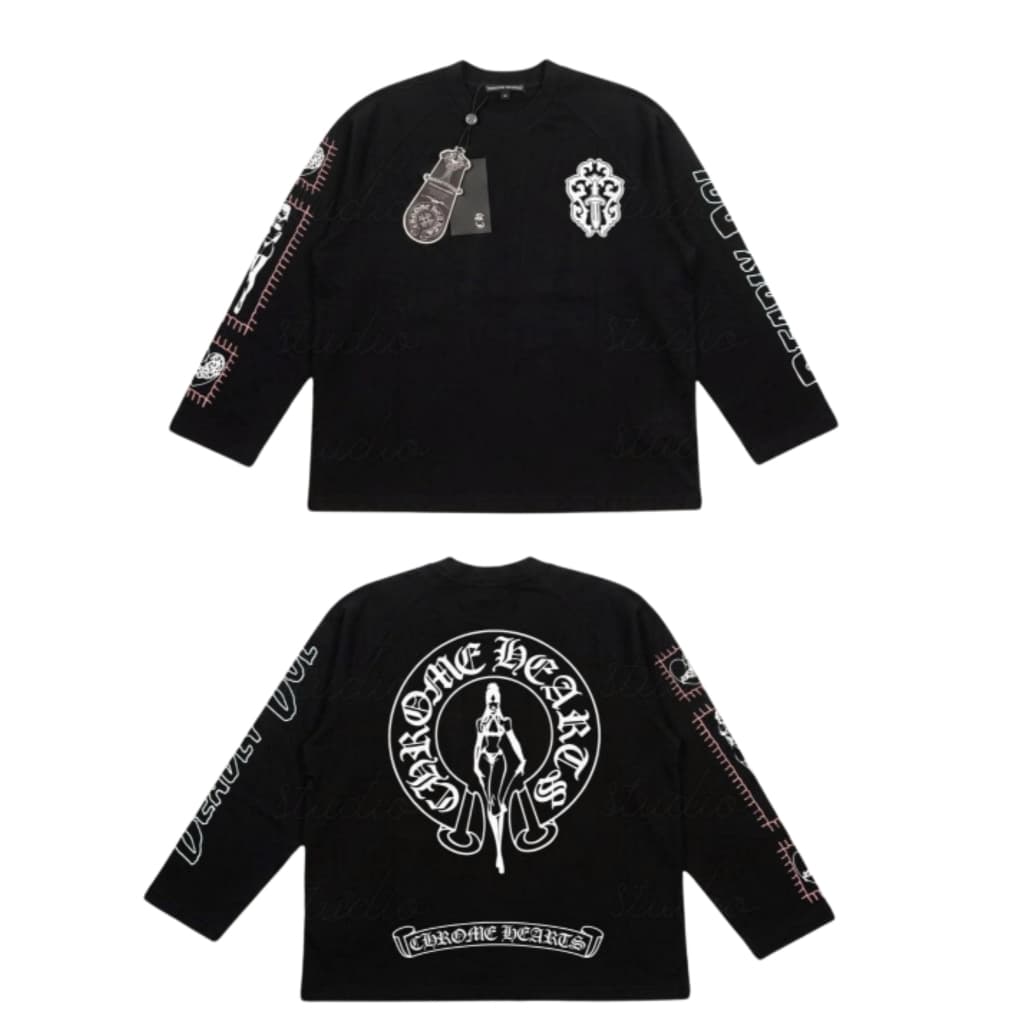 Áo thun dài tay LongSleeve thánh giá sexy CHORME HEARTS L66 Local brand cotton nam nữ boxy long tee form rộng AM114