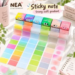 Sticky note trong suốt gradient — giấy note kéo journaling học tập 4