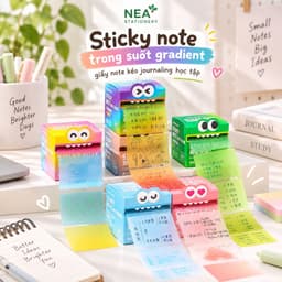 Sticky note trong suốt gradient — giấy note kéo journaling học tập 2