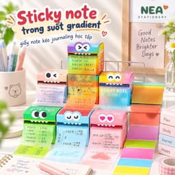 Sticky note trong suốt gradient — giấy note kéo journaling học tập 3