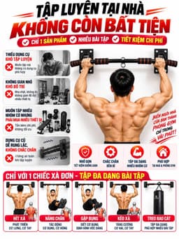 Xà  Gắn Tường Đa Năng P90X Kèm Ốc Vít Nở Có Móc Treo Ròng Rọc 2