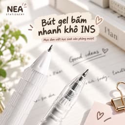 Bút gel bấm nhanh khô INS — mực đen viết học sinh văn phòng mượt 2
