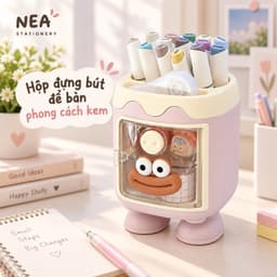 Hộp đựng bút để bàn phong cách kem – ống cắm bút đa năng cute 7