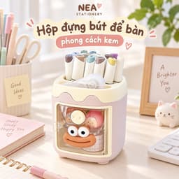 Hộp đựng bút để bàn phong cách kem – ống cắm bút đa năng cute 3