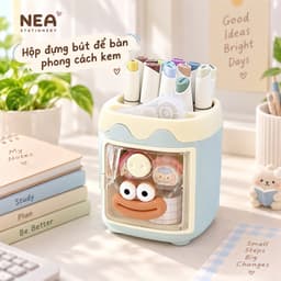 Hộp đựng bút để bàn phong cách kem – ống cắm bút đa năng cute 4