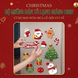 Đồ trang trí giang sinh sticker gắn tủ lạnh , máy giặt lò vi sóng Bằng Nam châm , Phụ kiện trang trí Noel Hotrend 2027 7