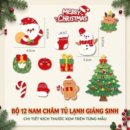 Đồ trang trí giang sinh sticker gắn tủ lạnh , máy giặt lò vi sóng Bằng Nam châm , Phụ kiện trang trí Noel Hotrend 2027 6