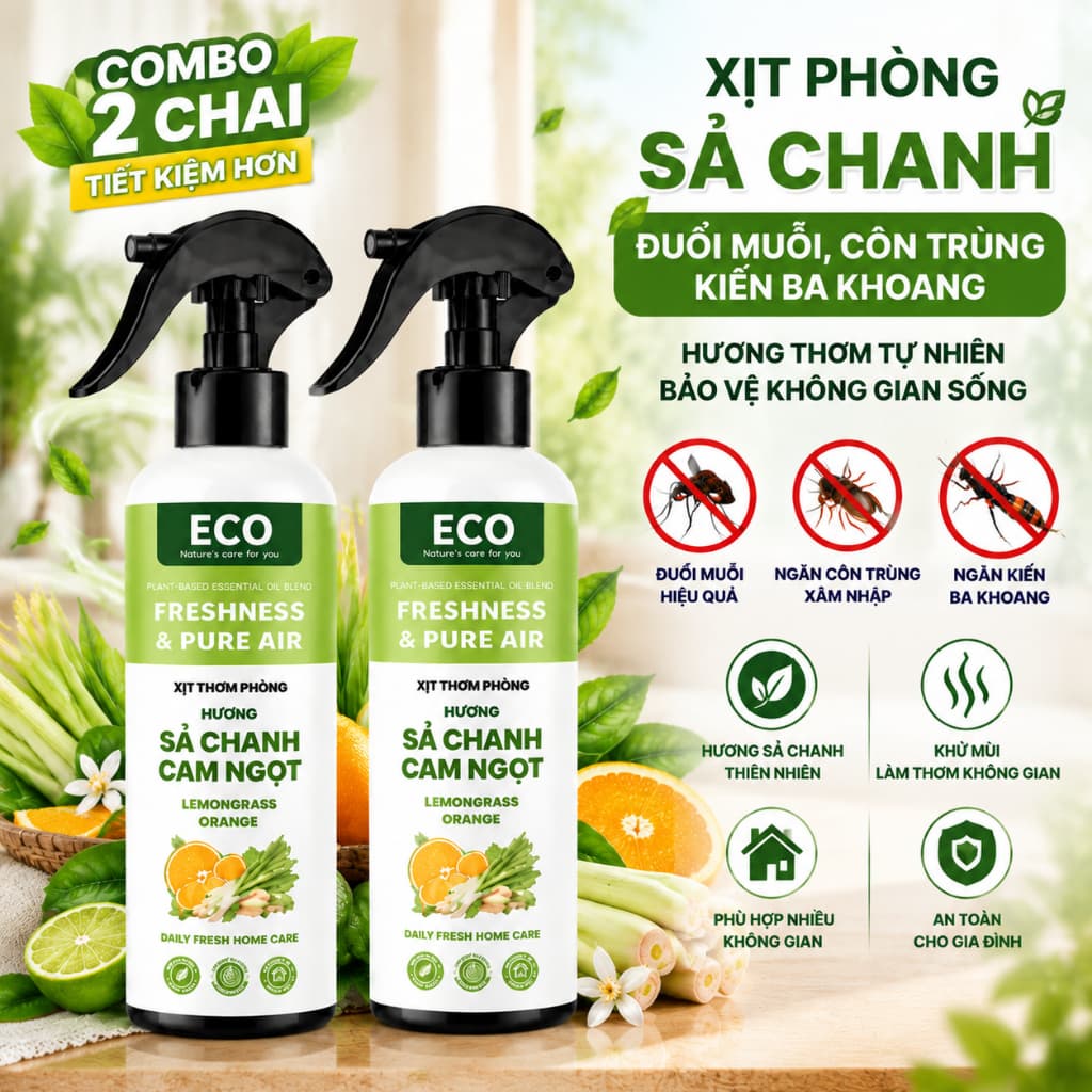 Xịt phòng tinh dầu thơm phòng cao cấp 250ml giúp khử mùi, làm thơm không gian nhanh chóng