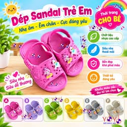Dép tổ ong em bé charm ngẫu nhiên Dép tổ ong trẻ em quai chun màu sắc rực rỡ sticker dễ thương Yoyodobaoho 1