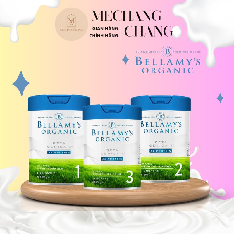 [ CHÍNH HÃNG] Sữa Bellamy's Organic A2 800g đủ số 1,2,3 date mới nhất hàng air có tem phụ, chính hãng