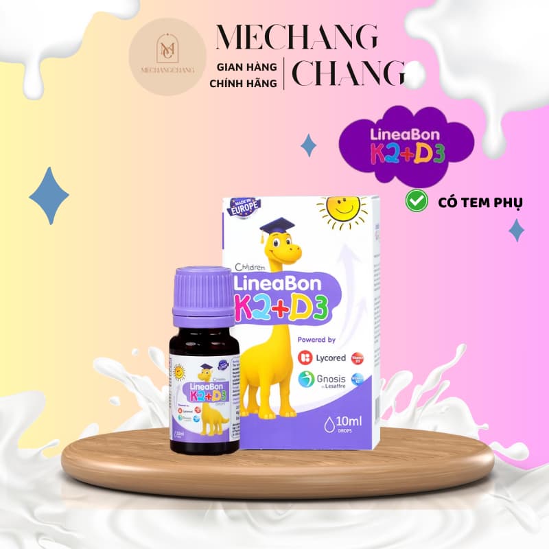 [ CHÍNH HÃNG] - Date2028] LineaBon D3K2 10ml TÍM tinh khiết hỗ trợ hấp thu canxi dạng nhỏ giọt tiện lợi 10ml