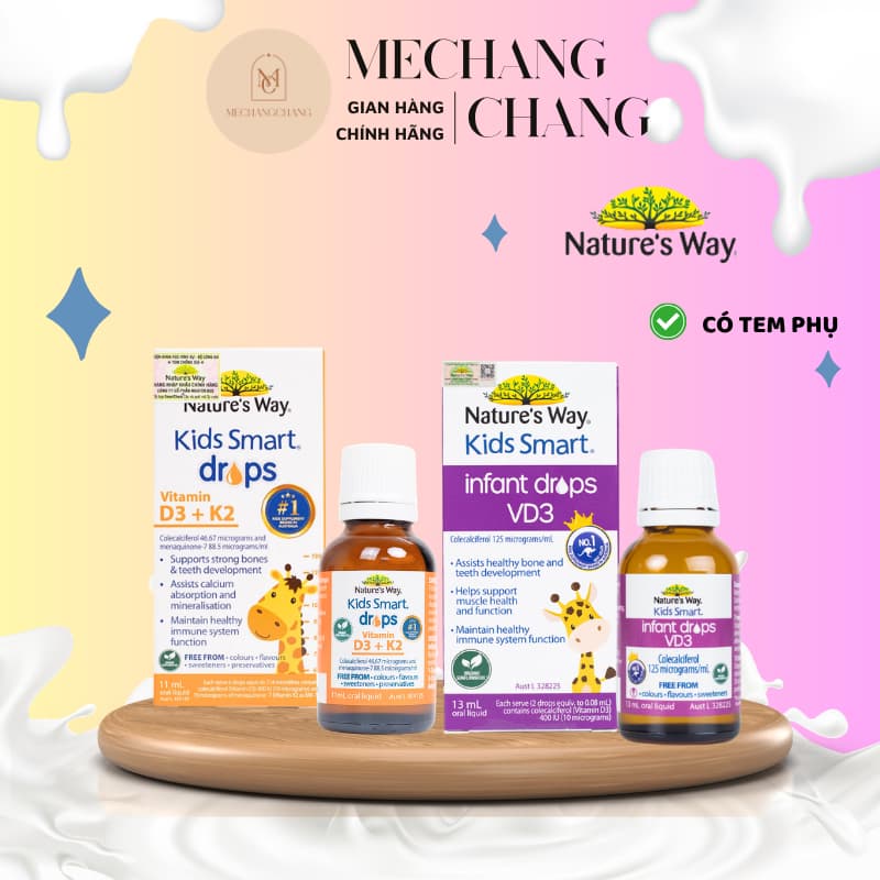 Vitamin D3 Thuần Nature's way / D3K2 Organic Nature's way cho bé