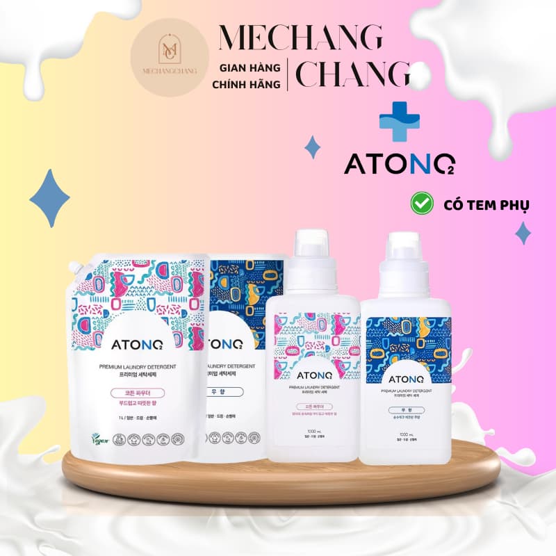 [GIÁ SIÊU TỐT -CHÍNH HÃNG] Nước giặt, nước xả cao cấp thuần chay ATONO2, thành phần 100% tự nhiên,pH trung tính, an toàn