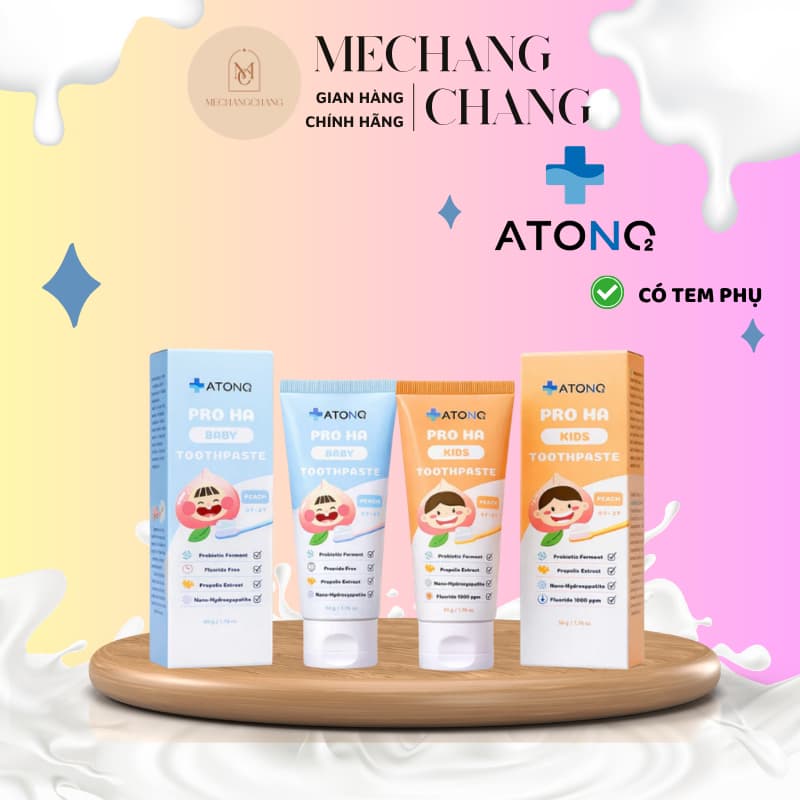 [HÀNG CHÍNH HÃNG] Kem đánh răng lợi khuẩn PRO HA ATONO2, Bảo vệ nướu và men răng toàn diện, phòng ngừa sâu răng cho bé t