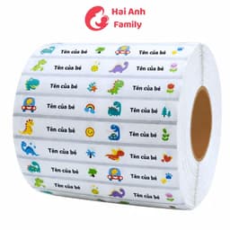 Set 60 nhãn dán tên bé (theo yêu cầu) dán đồ dùng học tập 1