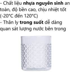 Ly tròn kim cương trong Hokori 6326. 260ml và Có Quai Vĩ Hưng 3127. LMS 3