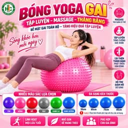 Bóng tập Yoga, Gym Gai Massage (Size 65 , 75 ,85cm) Tặng Kèm Bơm Chân Không( Bóng Gai) 1