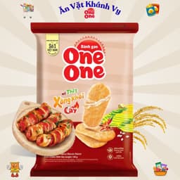 Bánh Gạo One One Vị Thịt Xông Khói Cay Gói 140g - HÀNG CHÍNH HÃNG 1
