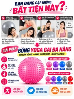 Bóng tập Yoga, Gym Gai Massage (Size 65 , 75 ,85cm) Tặng Kèm Bơm Chân Không( Bóng Gai) 2