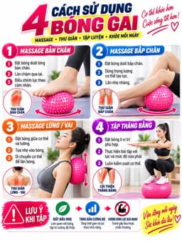 Bóng tập Yoga, Gym Gai Massage (Size 65 , 75 ,85cm) Tặng Kèm Bơm Chân Không( Bóng Gai) 5