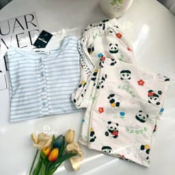 Bộ thun nữ tay dài YUSTUDIO chất áo giấy tay dài kèm quần đũi suông dài mặc mua thu đông mẫu Áo Kẻ Xanh Tay Dài 4