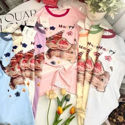 Bộ thun nữ YUSTUDIO bộ đùi mặc nhà chất cotton 4 chiều thoải mái mẫu Voi 2