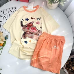 Bộ thun nữ YUSTUDIO bộ đùi mặc nhà chất cotton 4 chiều thoải mái mẫu Voi 6