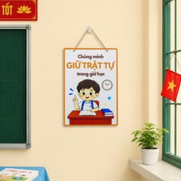 Bảng Gỗ Trang Trí Lớp Học Cho Bé, Bảng Nội Quy Học Sinh In UV Sắc Nét Nhiều Mẫu 2