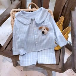 [Chất Zip Lông Thỏ Loại 1] Set Pijama Cho Bé Caro Cổ Sen Đính Charm Dễ Thương Giữ Ấm Thu Đông - BO192 3