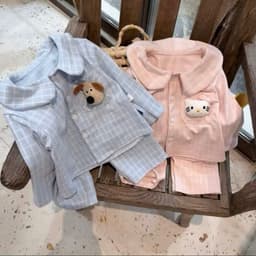 [Chất Zip Lông Thỏ Loại 1] Set Pijama Cho Bé Caro Cổ Sen Đính Charm Dễ Thương Giữ Ấm Thu Đông - BO192 6