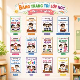 Bảng Nội Quy Lớp Học Bằng Gỗ, Trang Trí Mầm Non Tiểu Học, In UV Bền Đẹp 2