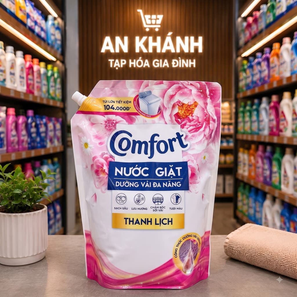 Nước Giặt Comfort Dưỡng Vải Đa Năng THANH LỊCH túi 3,6KG