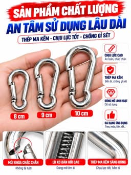 Móc nối dụng cụ cáp tập gym móc khoá cài giàn tạ kéo xô an toàn 8
