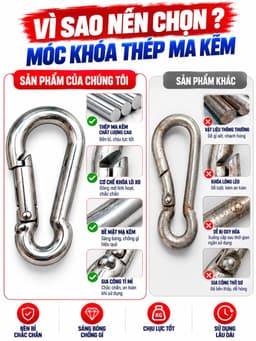 Móc nối dụng cụ cáp tập gym móc khoá cài giàn tạ kéo xô an toàn 7