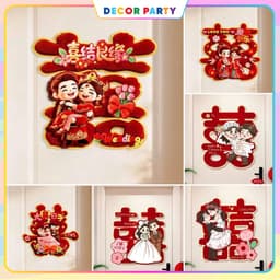 Chữ Hỷ Dán Tường Trang Trí Phòng Cưới, Phòng Tân Hôn, Đám Cưới 1