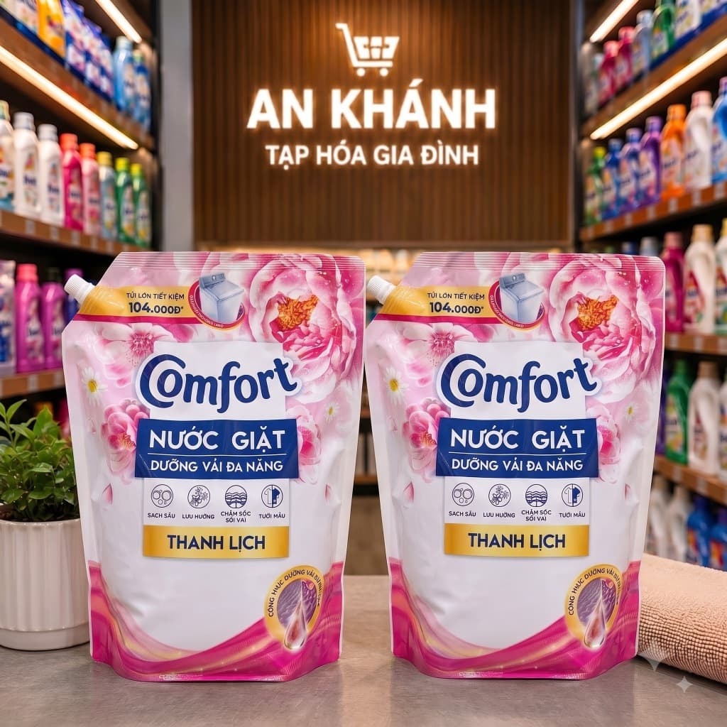 COMBO 2 Túi Nước Giặt Comfort Dưỡng Vải Đa Năng THANH LỊCH 3,6KG/túi