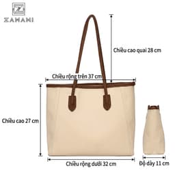 Túi Xách Nữ Công Sở Da PU Trơn Đựng Vừa A4 Laptop Phong Cách Trẻ Trung ZAMANI BAG B0021 5
