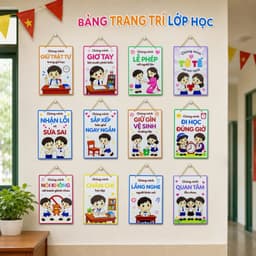 Bảng Treo Trang Trí Lớp Học Cho Giáo Viên, Nội Quy Học Sinh Bằng Gỗ In UV 3