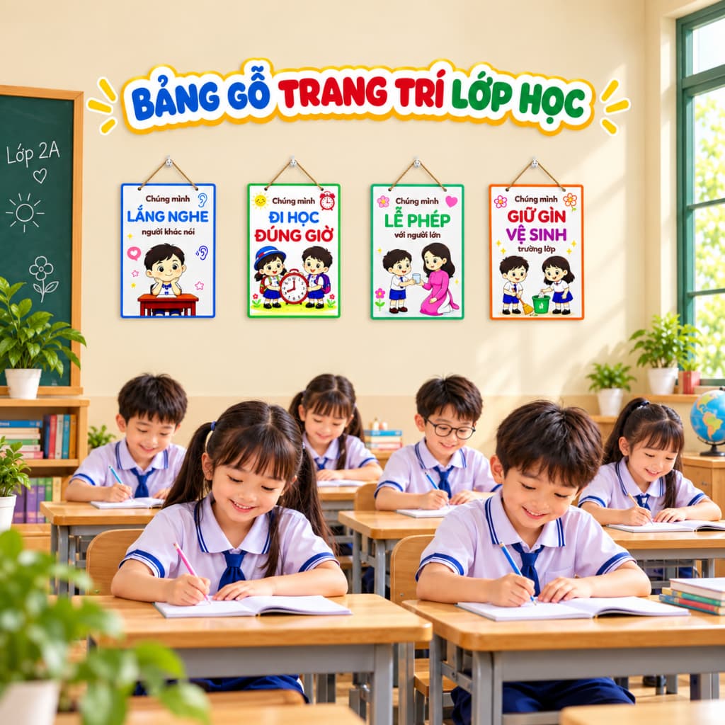 Bảng Gỗ Nội Quy Học Sinh, Trang Trí Góc Lớp Học Mầm Non Tiểu Học Nhiều Mẫu