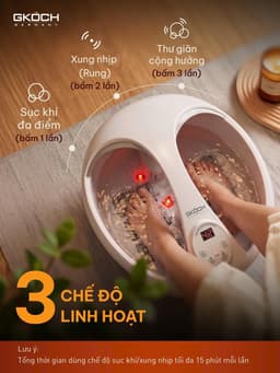 Bồn Ngâm Chân Massage GKÖCH Germany SS-606D, Làm Nóng Nước 30-45°C, Sục Khí Rung, Có Hẹn Giờ 14