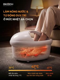 Bồn Ngâm Chân Massage GKÖCH Germany SS-606D, Làm Nóng Nước 30-45°C, Sục Khí Rung, Có Hẹn Giờ 13