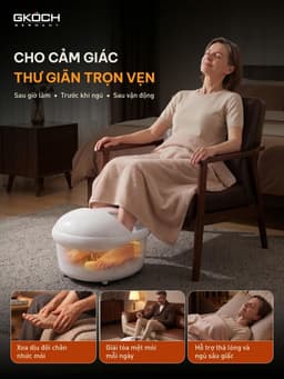 Bồn Ngâm Chân Massage GKÖCH Germany SS-606D, Làm Nóng Nước 30-45°C, Sục Khí Rung, Có Hẹn Giờ 12